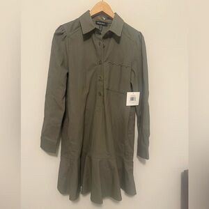 Ellen Tracy Khaki Long Sleeve Dress